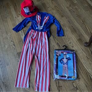 Uncle Sam Childs Unisex Costume Size M 8-10 Patriotic Red White & Blue Costume